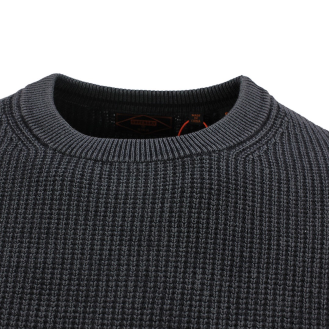 Superdry Strickpullover Pullover Academy Dyed Textured Crew M6110283A QS5 carbon black