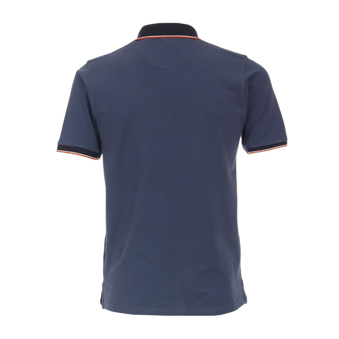 Casa Moda Herren Polo Shirt Pique blau Print Muster 923875600 175 aqua bis petrol