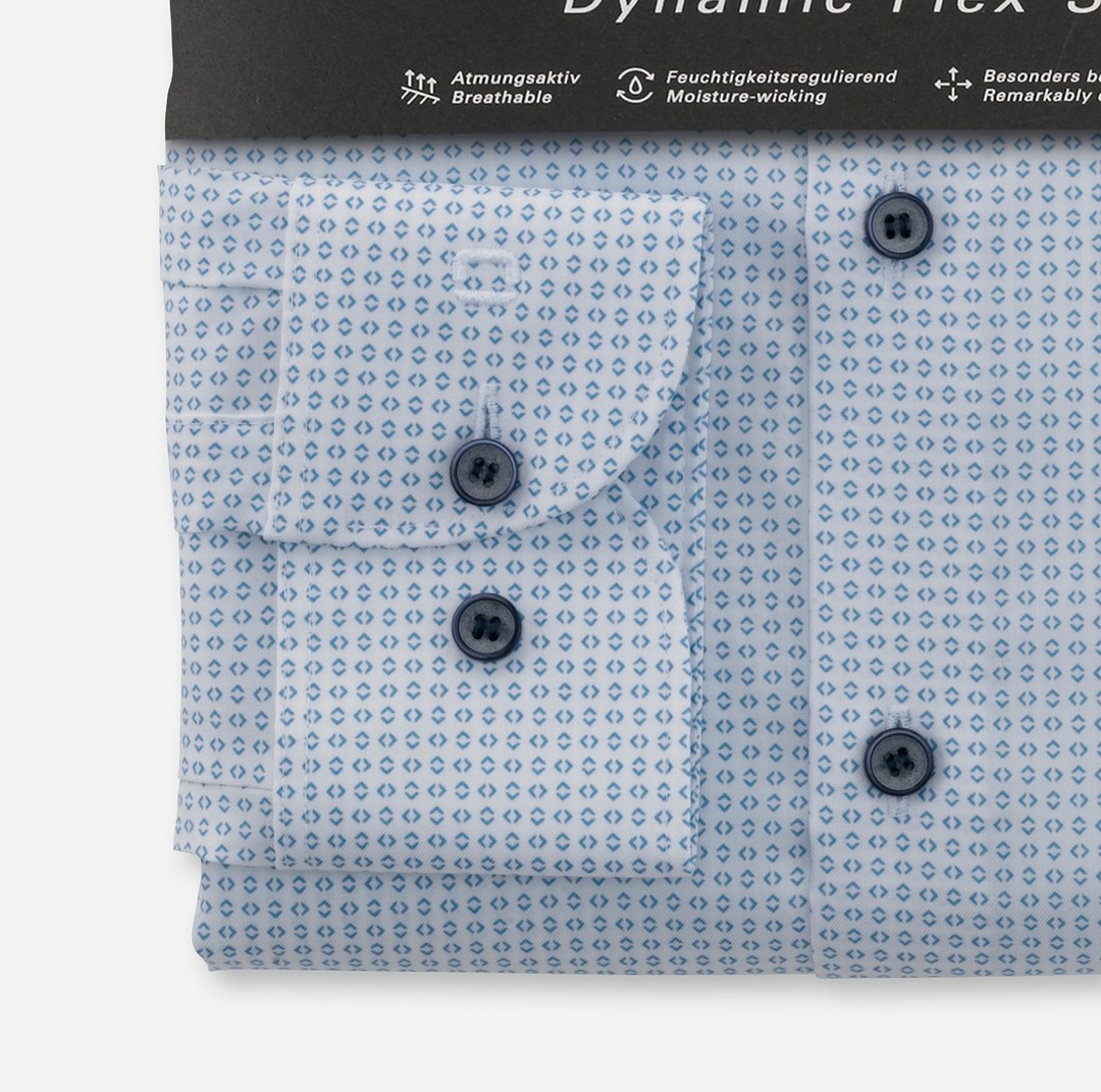 Olymp Hemd 24/Seven Dynamic Flex Jersey All Time Shirt weiß blau 206414 00 weiß