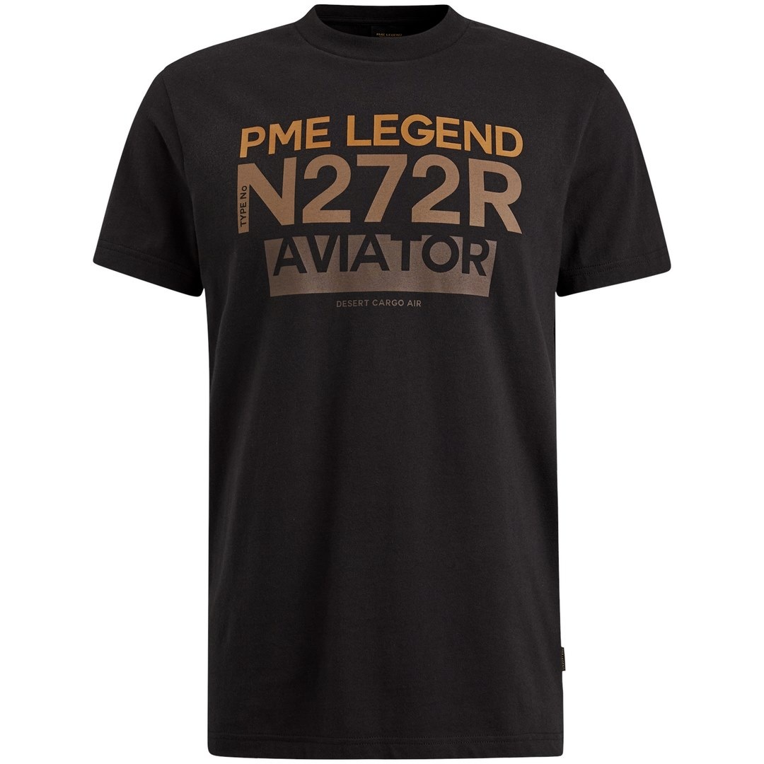 PME Legend Herren T-Shirt Regular Fit schwarz PTSS2310582 999 black