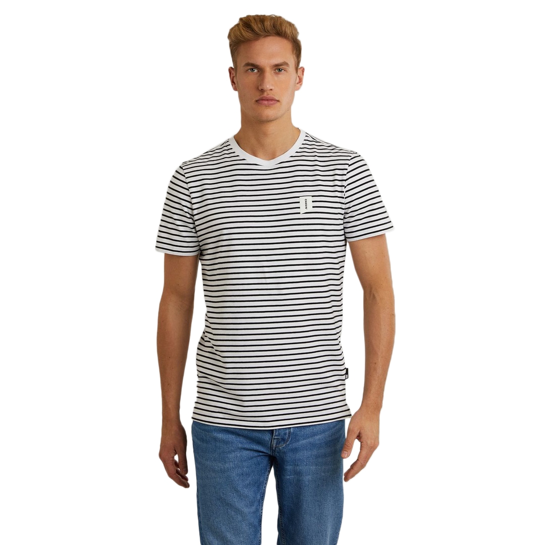Chasin Herren T-Shirt Shore blau weiß gestreift 5211400143 E10 off white