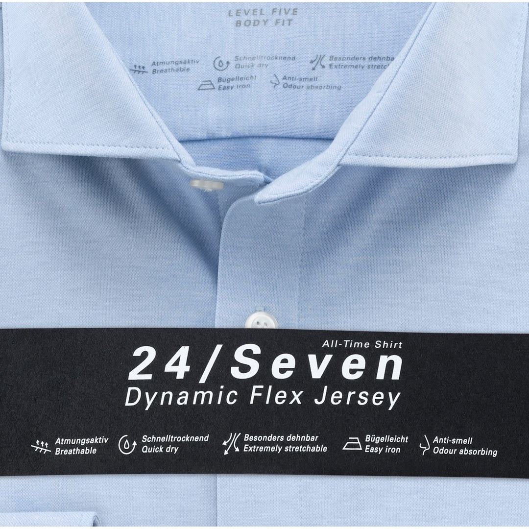 Olymp Level Five 24/Seven Dynamic Flex Jersey Body Fit Hemd Businesshemd 200684 11 bleu