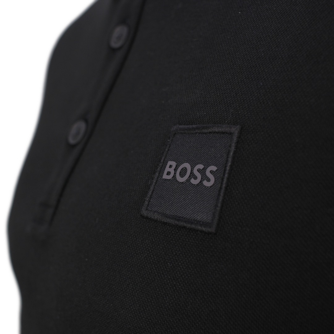 Hugo Boss Herren Polo Shirt kurzarm Passenger schwarz unifarben 50472668 001 black
