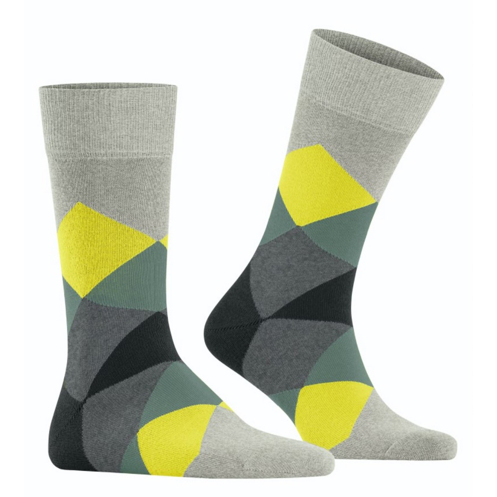 Falke Socken mehrfarbig Agryle Muster Burlington Clyde 20942 3822 stormy grey