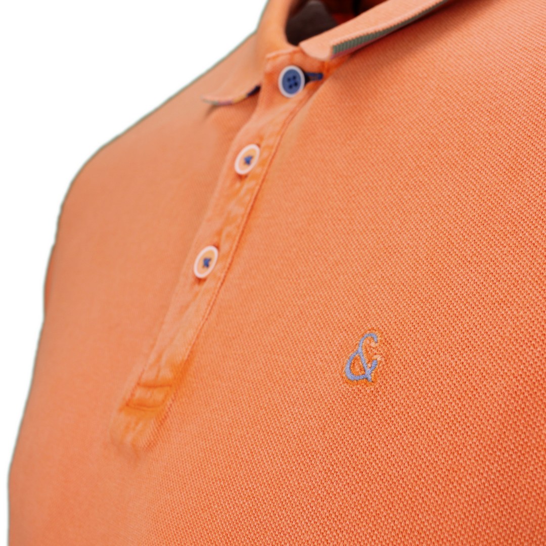 Colours & Sons Herren Poloshirt orange unifarben 9122 460 199
