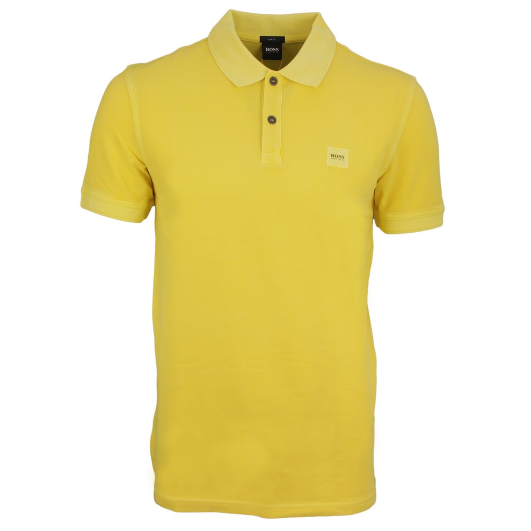 Hugo BOSS Herren Polo Shirt gelb Piqué unifarben Prime 50378365 736