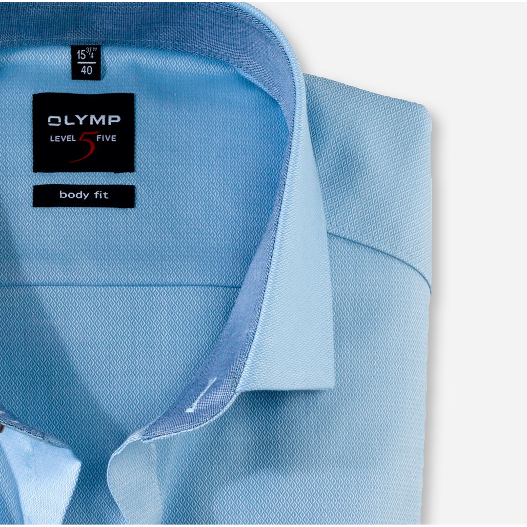 Olymp Level Five Body Fit langarm Hemd Businesshemd blau unifarben 053164 11 bleu