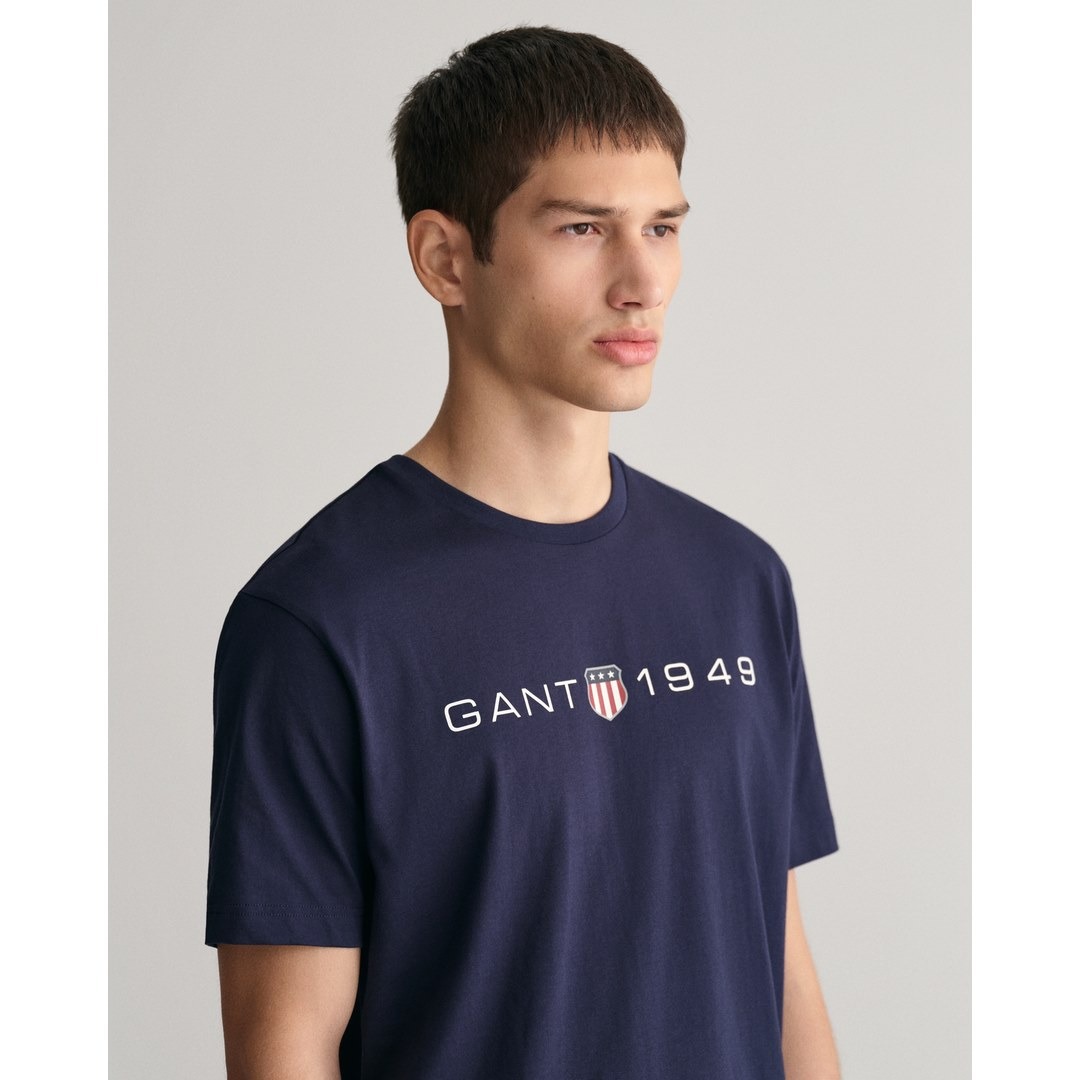 Gant Herren T-Shirt Regular Fit blau 2003242 433 evening blue
