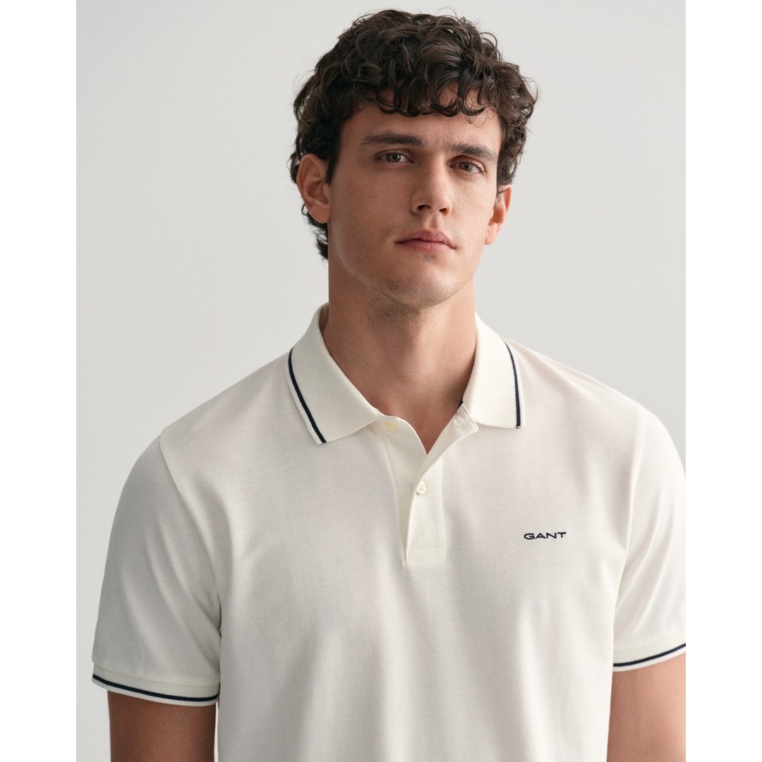 Gant Herren Piqué Poloshirt Regular Fit weiß 2062034 110 white