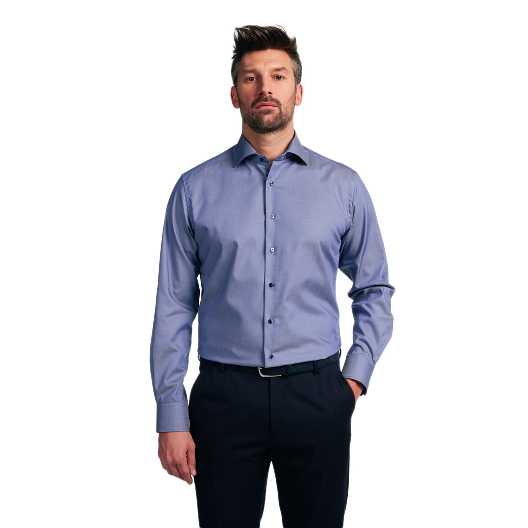 Eterna Herren Langarm Hemd Businesshemd Modern Fit blau unifarben 3368 X14K 08