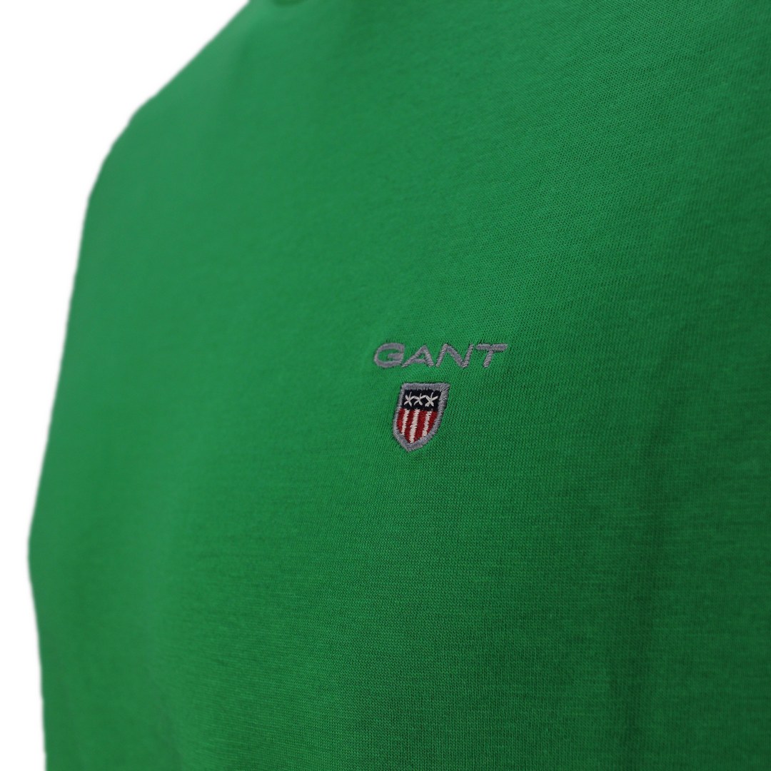 Gant Herren T-Shirt Shirt kurzarm Basic grün unifarben 234100 344 grass green