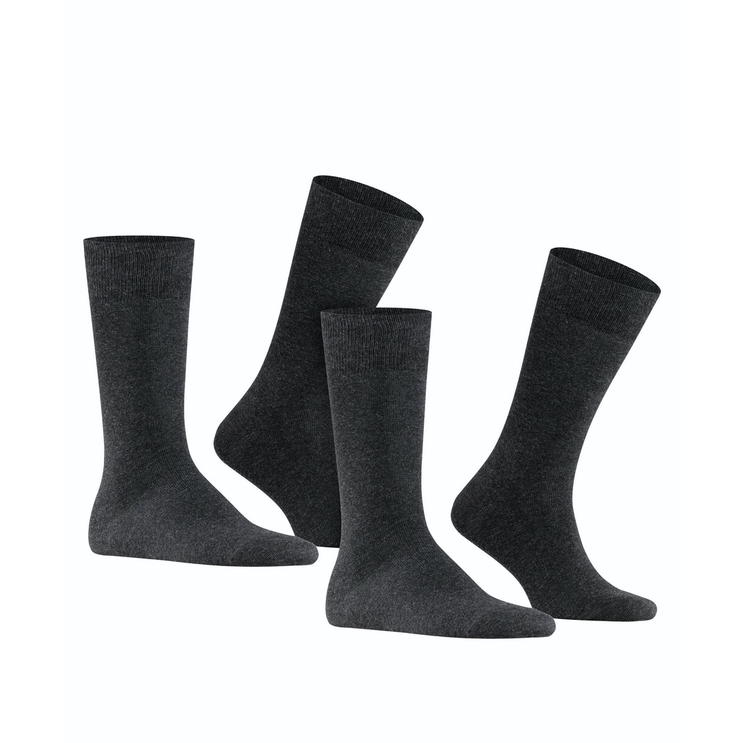 Falke Doppelpack Socke Swing anthrazit 14633 - 3080 Basic Baumwolle