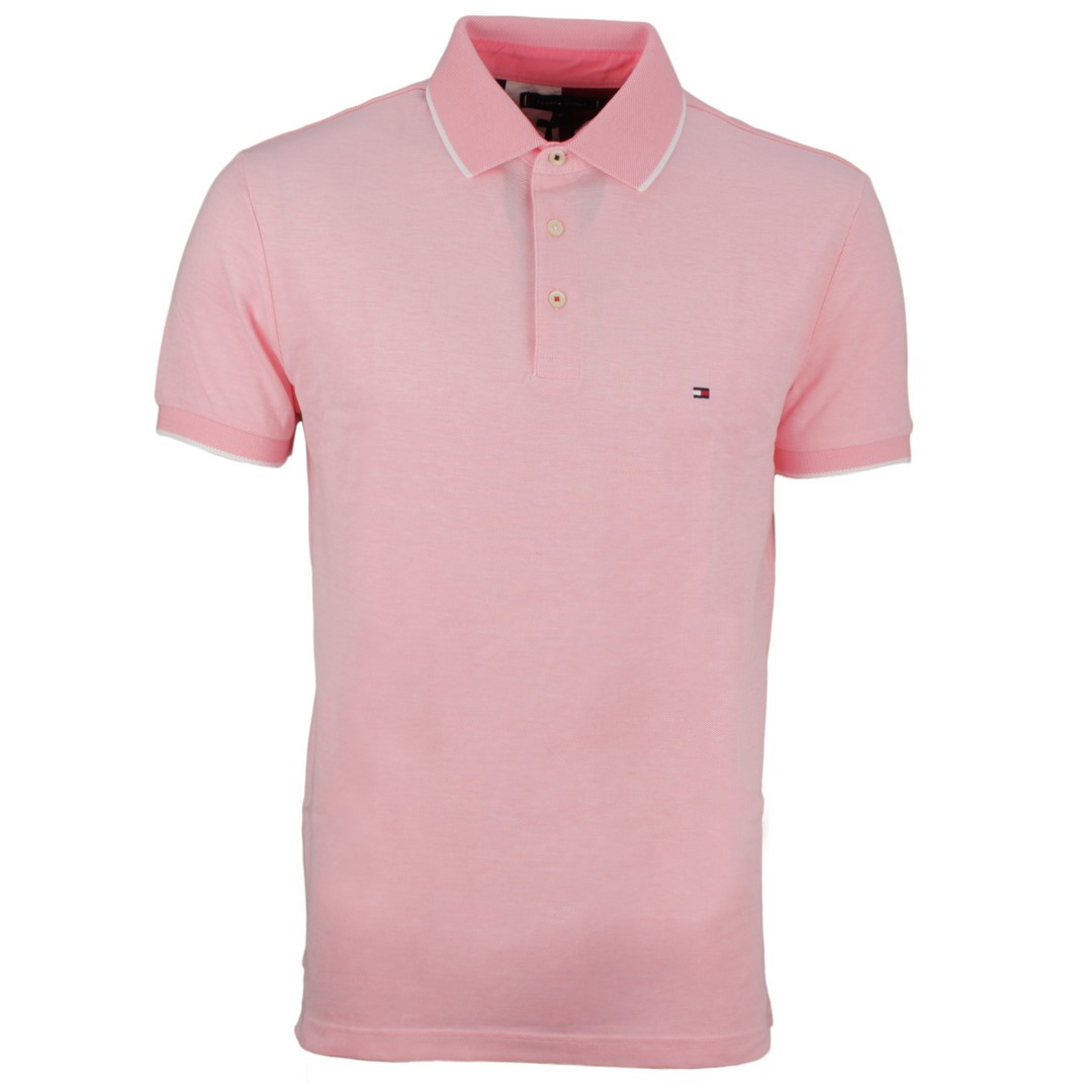 Tommy Hilfiger Herren Polo Shirt rosa unifarben MW0MW13076 TH8