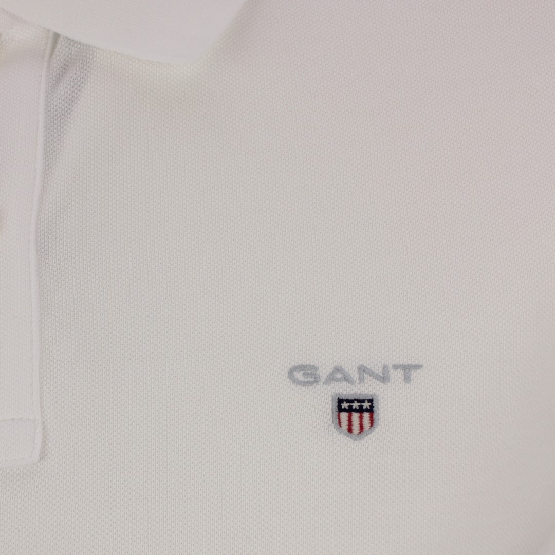 Gant Herren Polo Shirt Original Pique Rugger weiß unifarben 2201 110 white