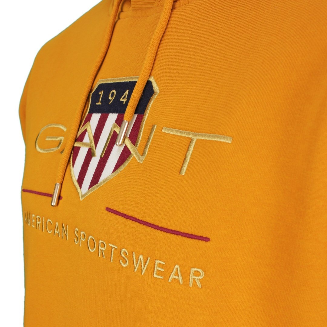 Gant Archive Shield Hoodie Kapuzen Sweat Pullover 2047056 822 Dk Mustard Orange