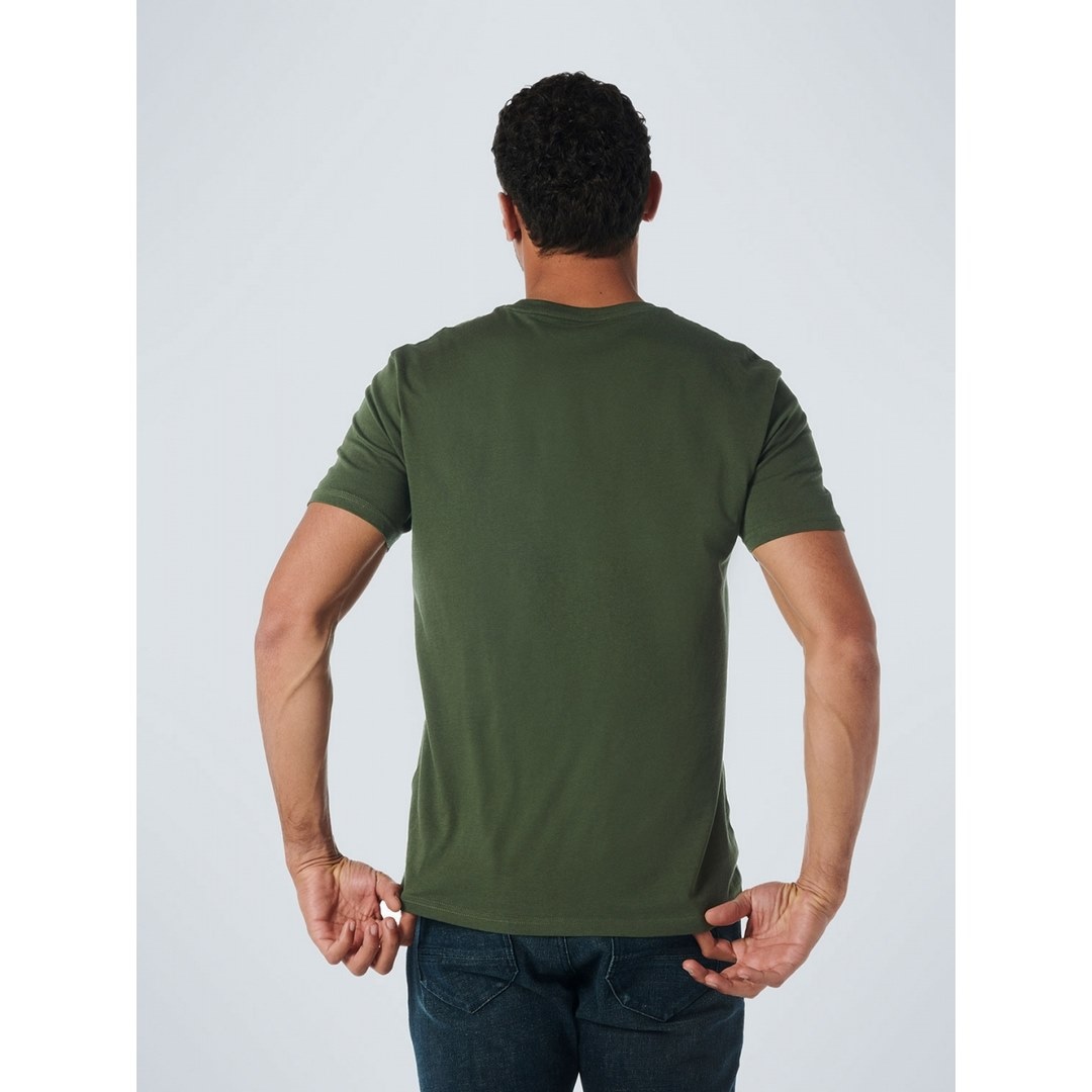 No Excess Herren T-Shirt basic dunkel grün uni 21340701 052
