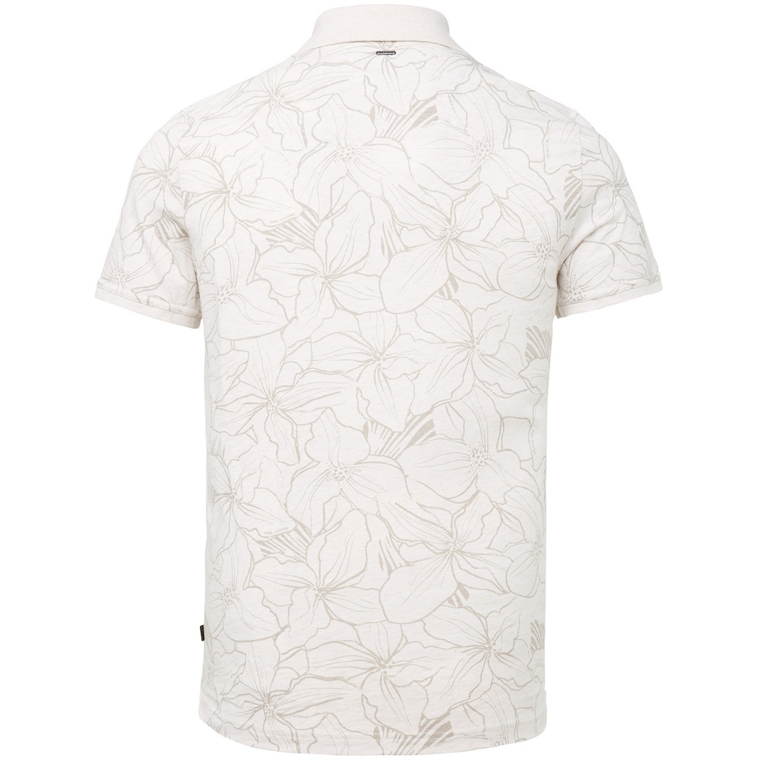PME Legend Herren Polo Shirt hellbeige florales Muster PPSS2204855 7011 birch