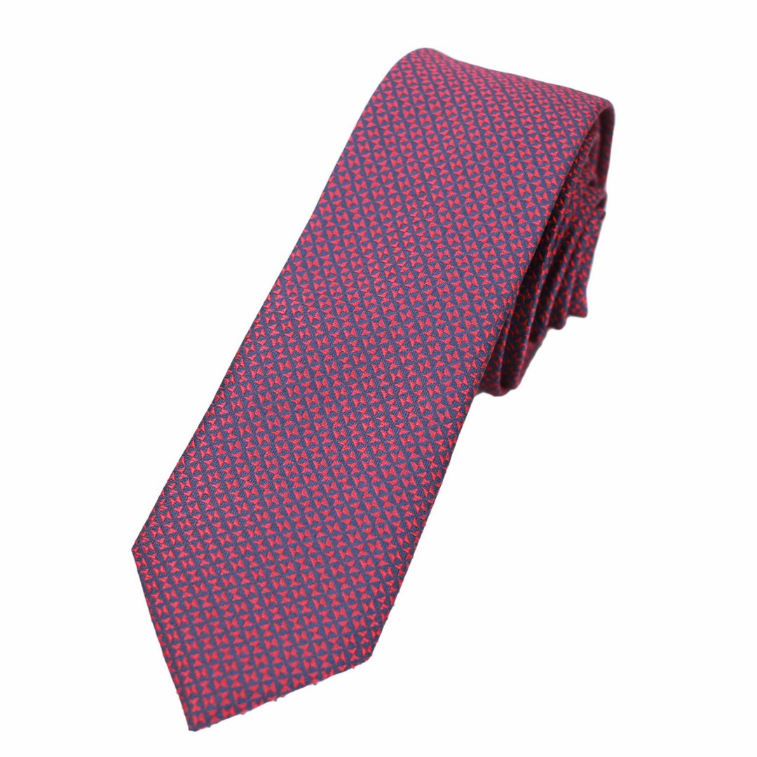 J.S. Fashion Herren Slim Krawatte rot blau K 46974 1