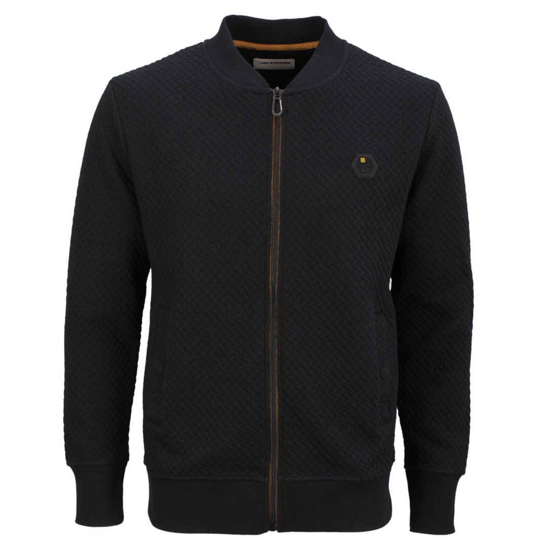 No Excess Sweat Jacke Sweater Zipper Jacquard Moss schwarz 12100810SN 020 black