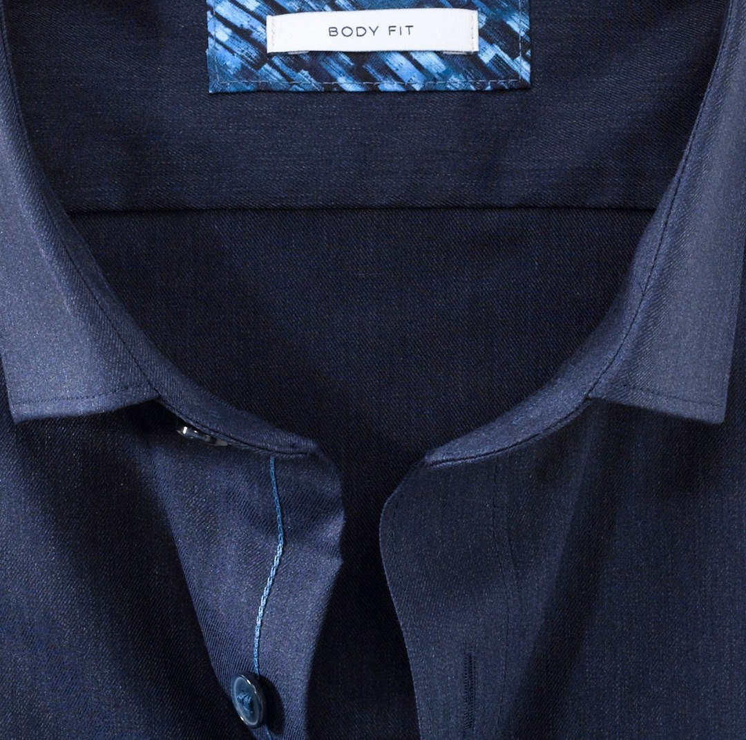 Olymp Herren Level Five Langarm Hemd Businesshemd blau unifarben 209024 18  marine