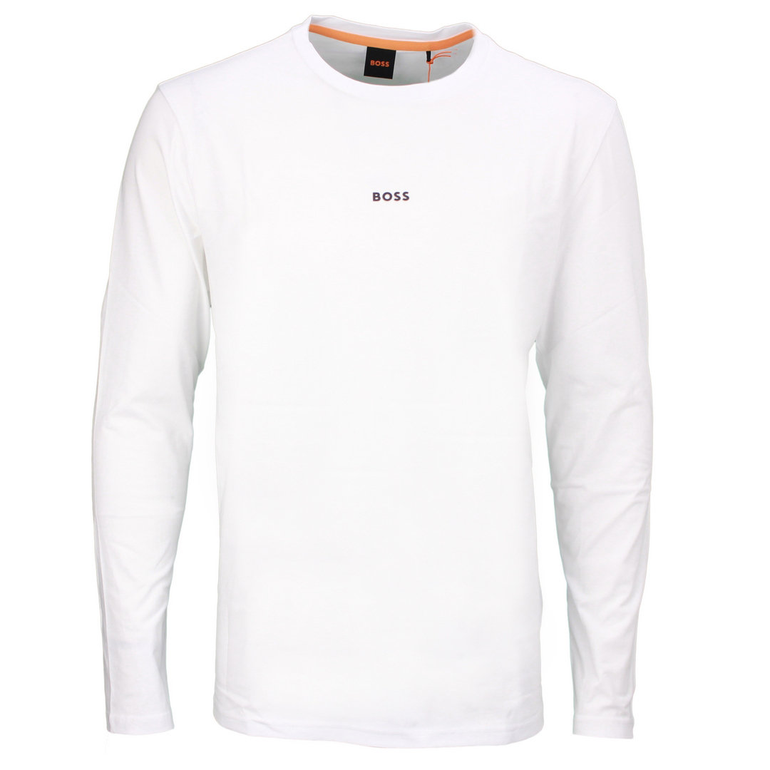 Hugo Boss Herren Langarm Shirt Tchark weiß unifarben 50473286 100 white
