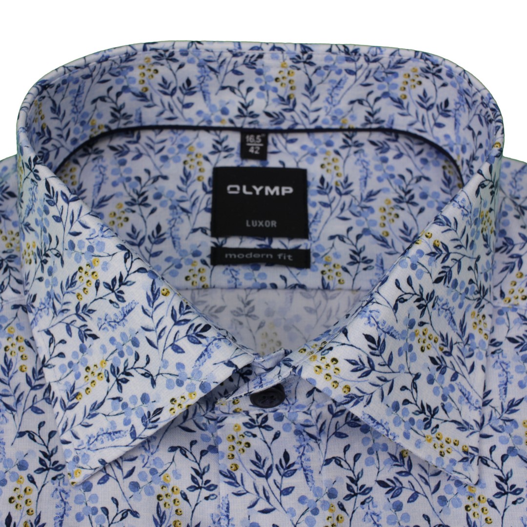 Olymp Herren Luxor Modern Fit Hemd mehrfarbig Blumen Muster 131674 11