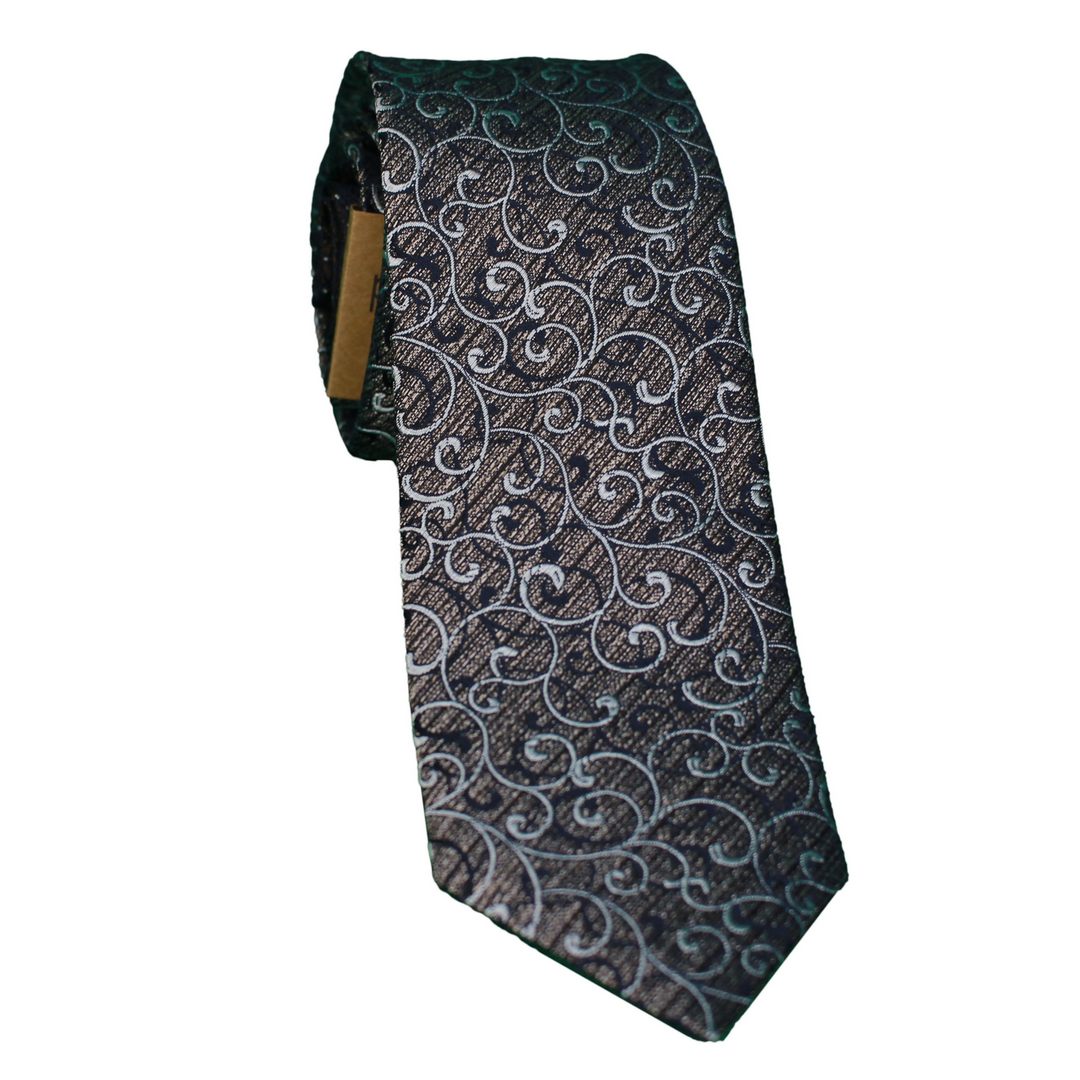 UNA Slim Krawatte Multicromatico grau braun gemustert 28005880