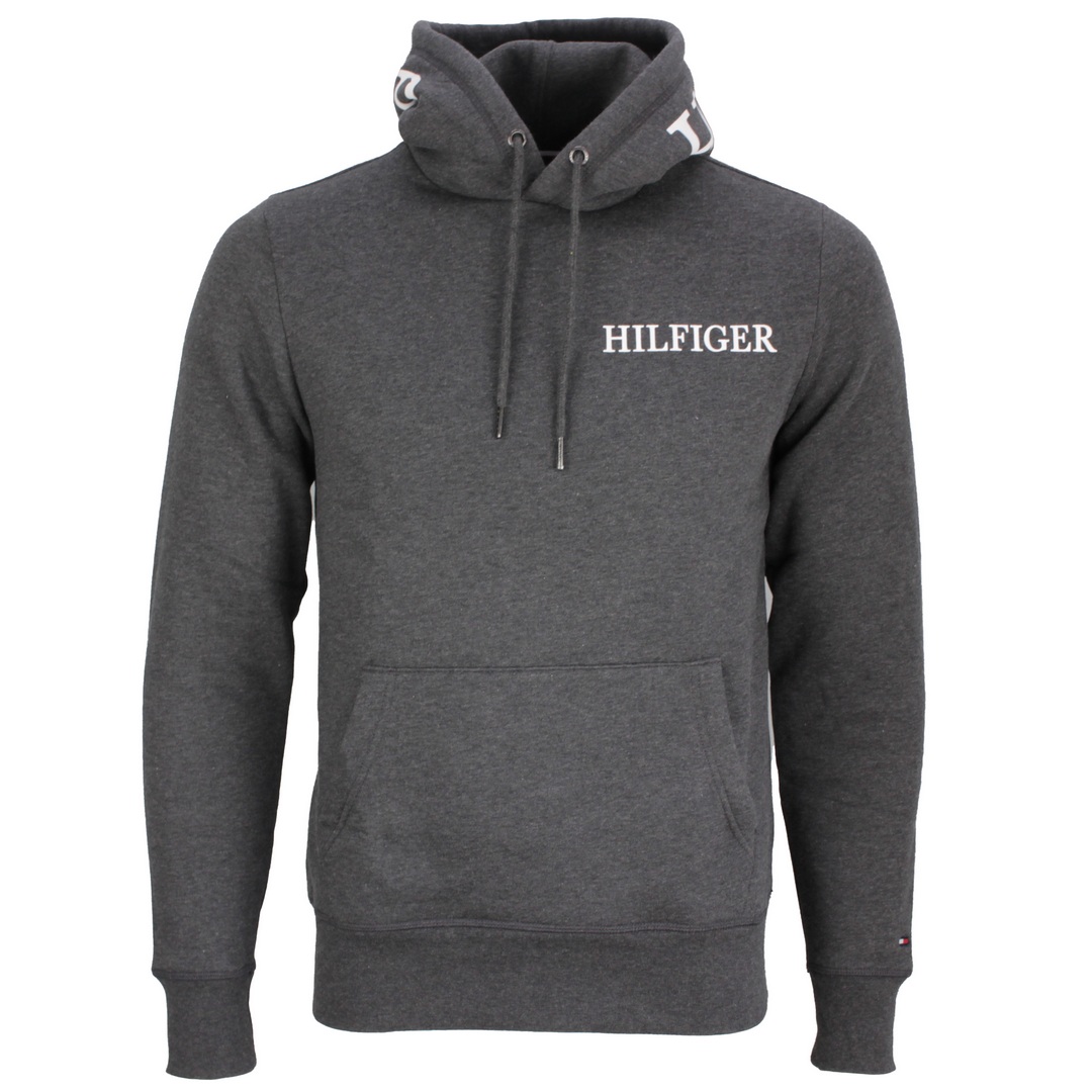 Tommy Hilfiger Sweatshirt Kapuzenpullover MW0MW21424 P92 dark Grey heather Hilfiger Logo ON Hood