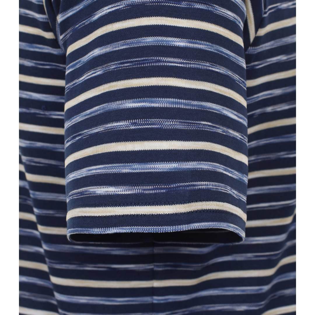Redmond Herren Poloshirt Regular Fit blau beige gestreift 241870900 10