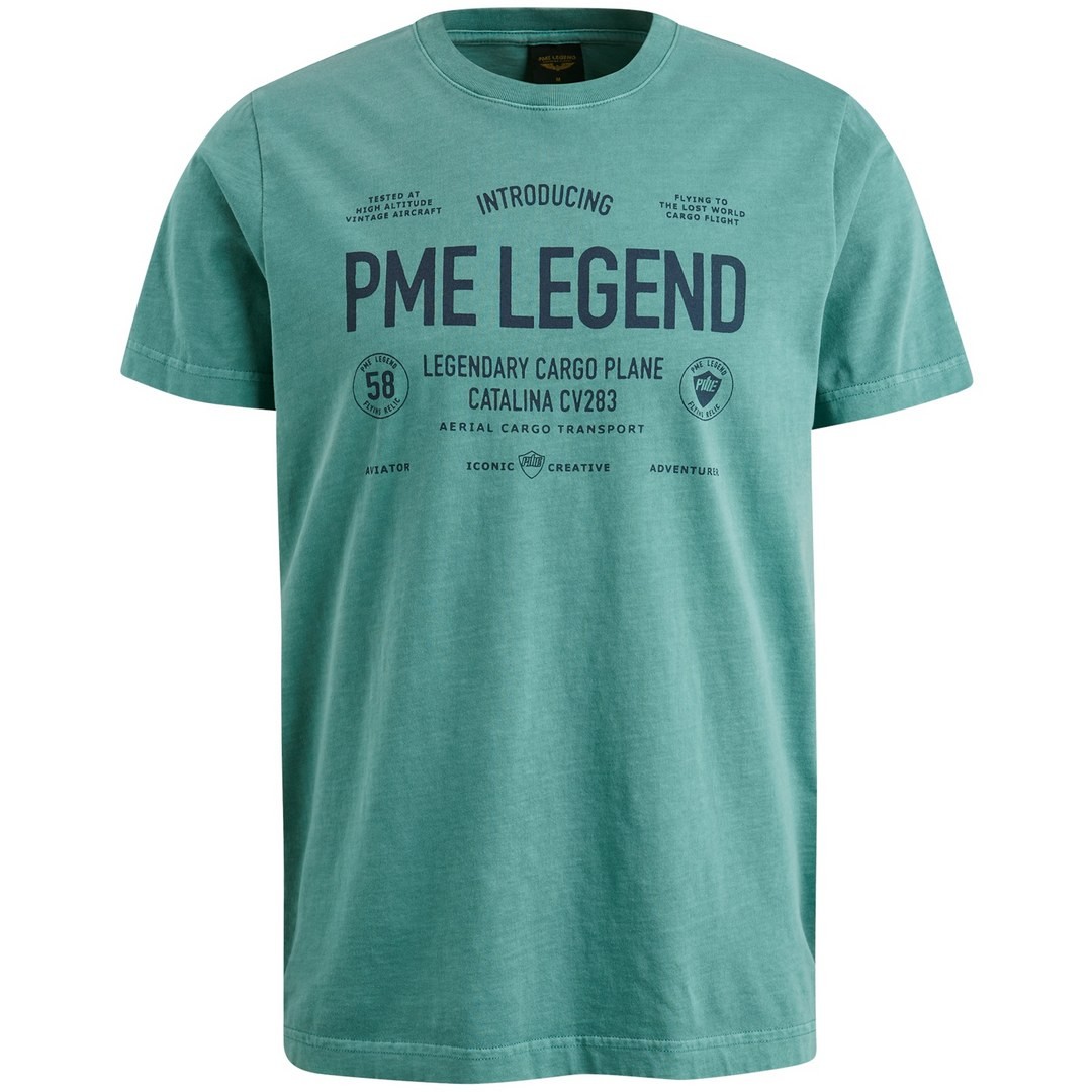 PME Legend Herren T-Shirt Regular Fit blau PTSS2405562 5224 oil blue