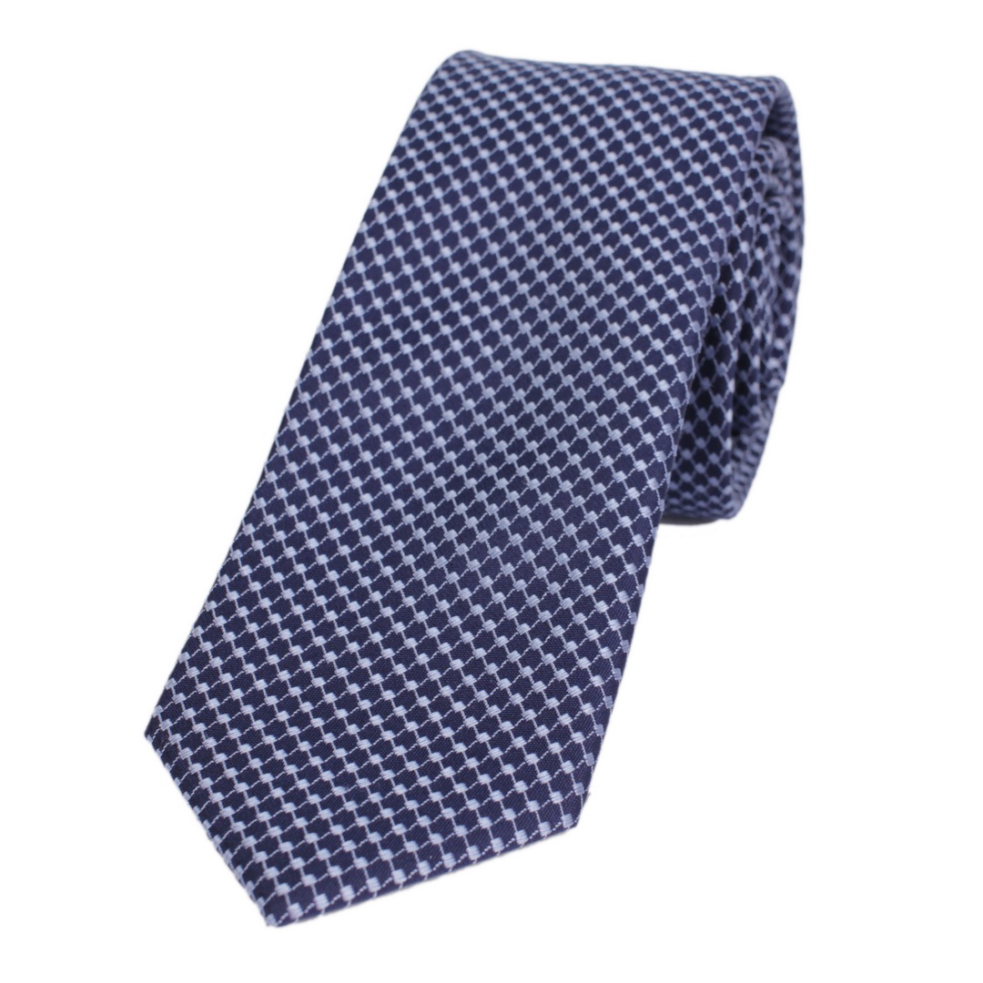 UNA Slim Krawatte blau gemustert 44105113
