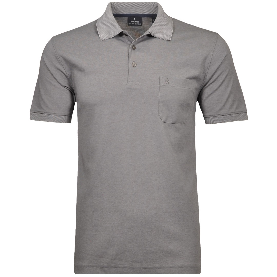 Ragman Herren Polo Shirt Poloshirt Softknit hellbeige unifarben 540391 846 