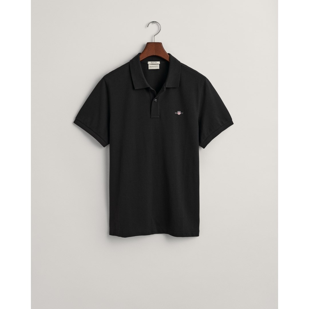 Gant Herren Shield Piqué Poloshirt Regular Fit schwarz 2210 5 black