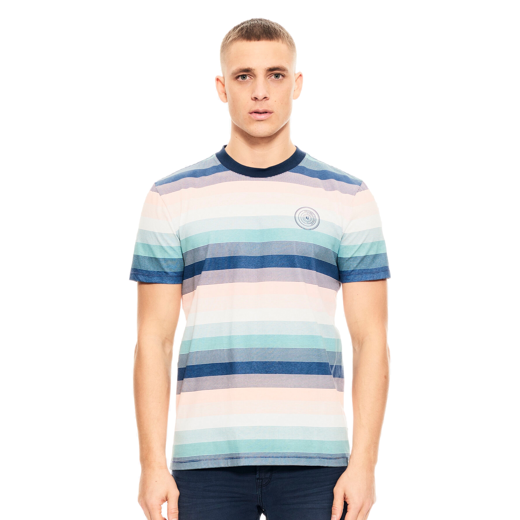 Garcia Herren T-Shirt Shirt kurzarm mehrfarbig gestreift E11005 4962 denim blue