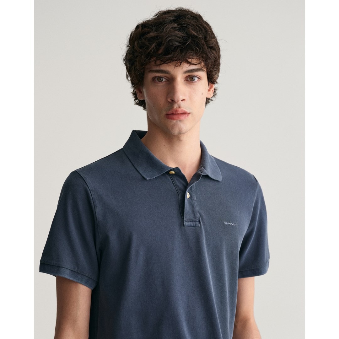 Gant Herren Sunfaded Piqué Poloshirt Regular Fit blau 2043005 433 evening blue