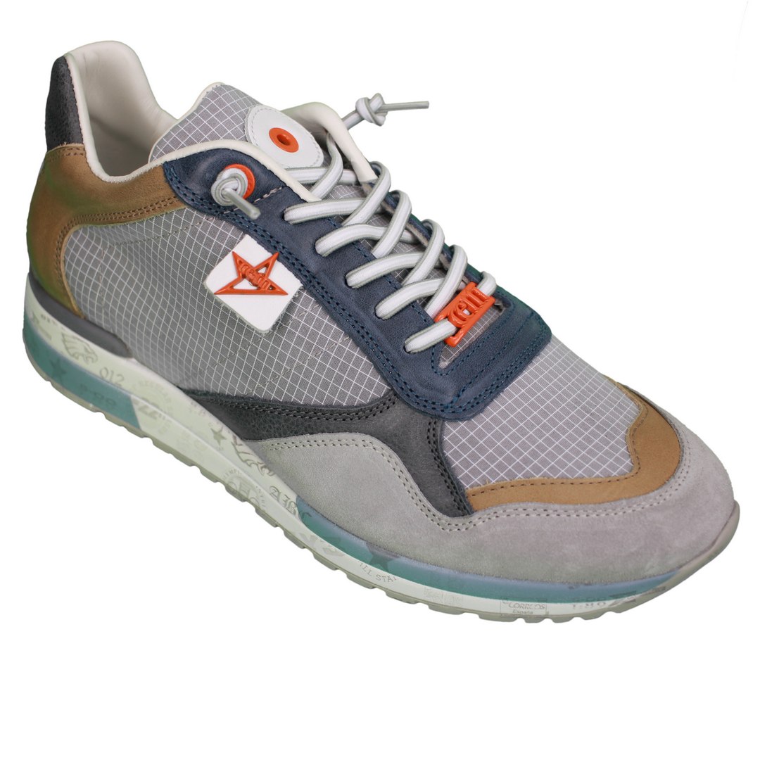 Cetti Herren Sneaker Schuhe blau grau C848 XL ante grid mineral