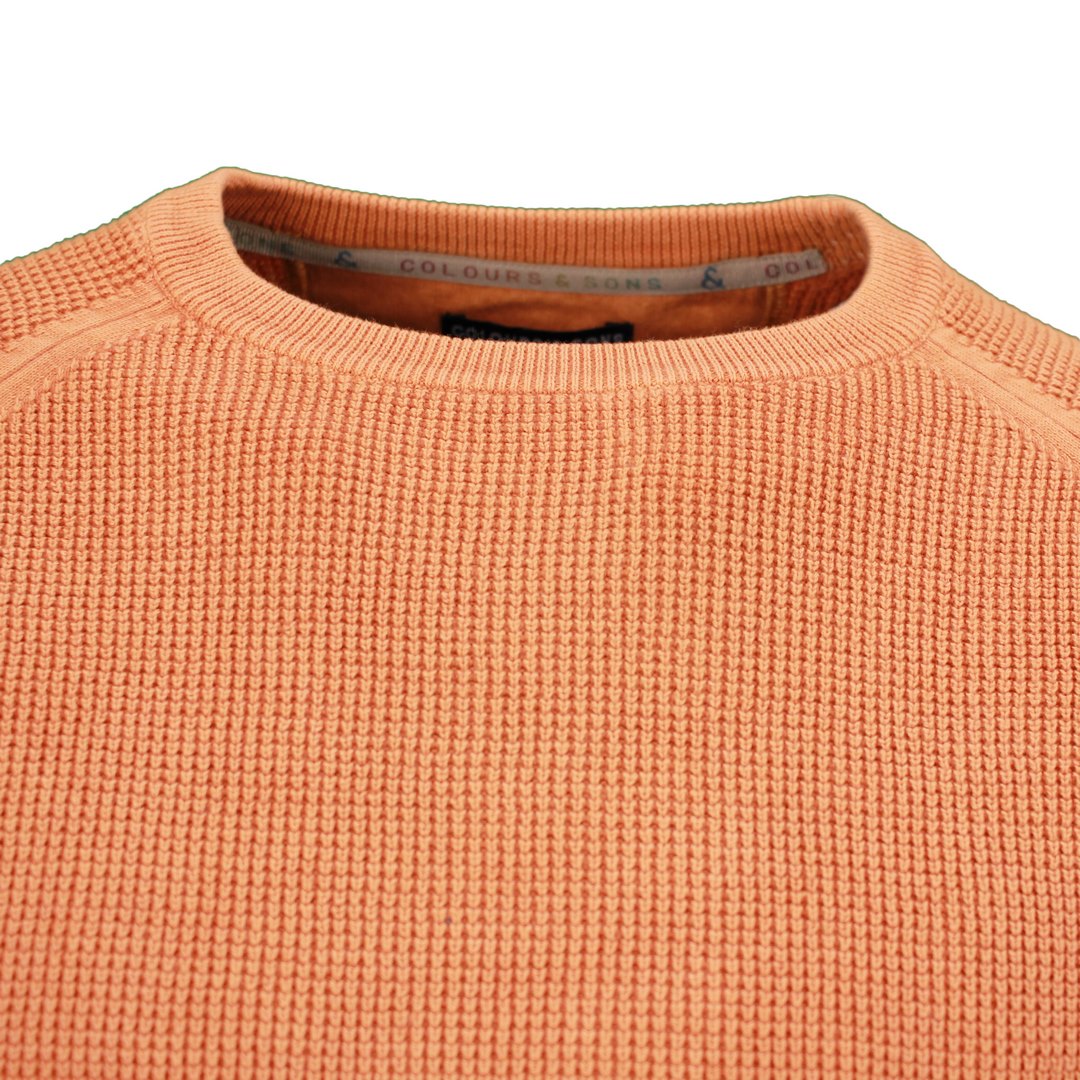 Colours & Sons Herren Strick Pullover Pullover orange unifarben 9222 101 180 bronze