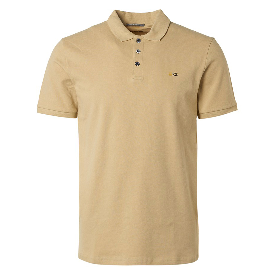 No Excess Herren Polo Shirt Solid Stretch beige unifarben 15390260SN 014 stone
