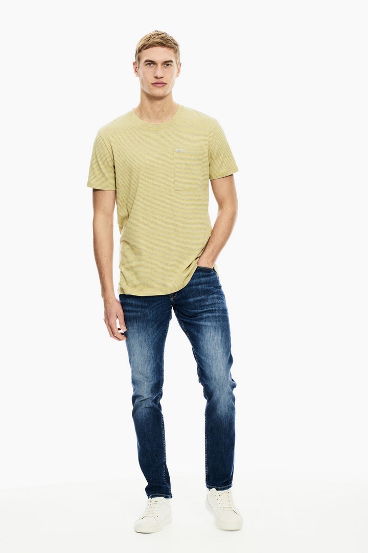 Garcia Herren T-Shirt Shirt kurzarm gelb grau gestreift C11009 3326 Sunset