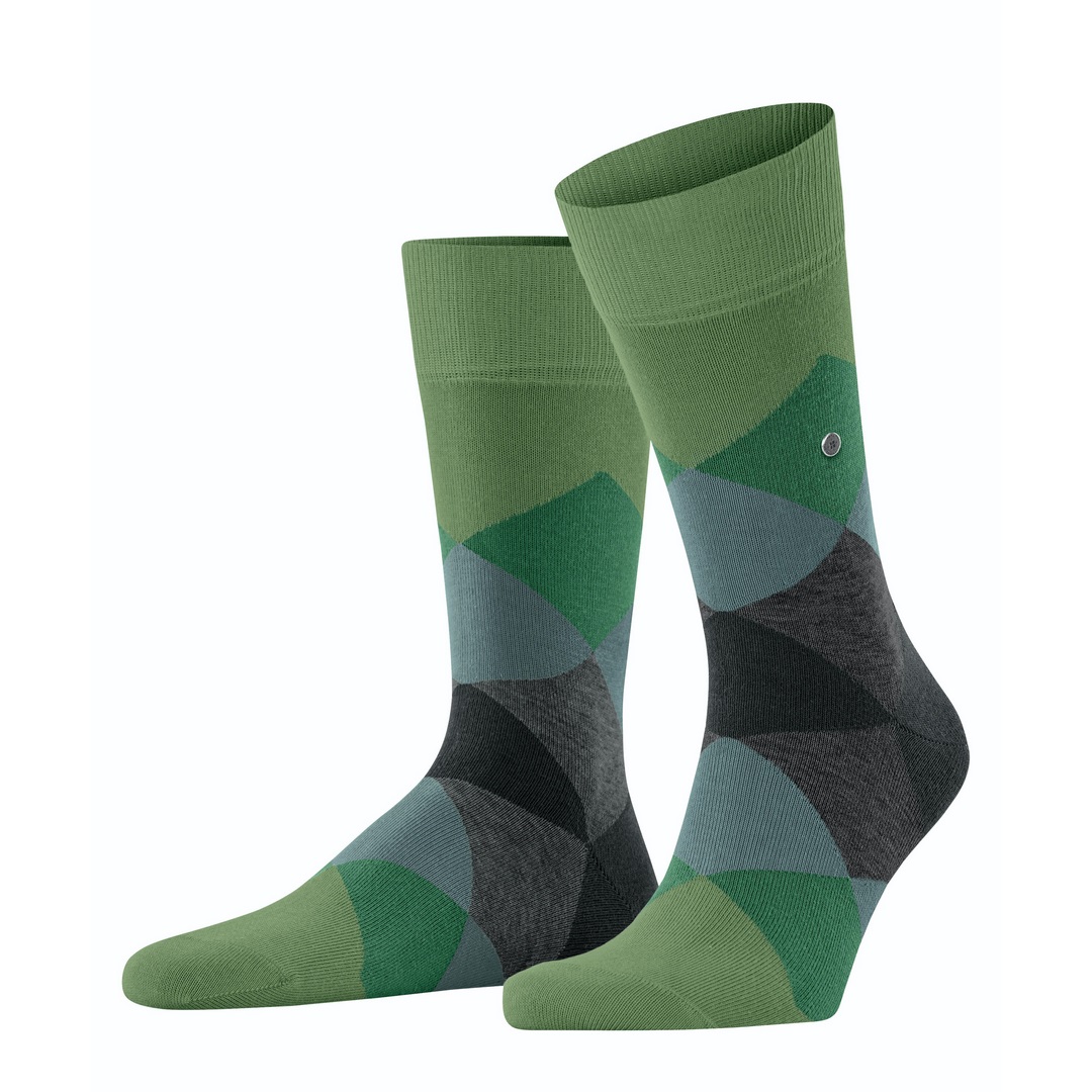 Falke Socken grün Agryl Muster Burlington Clyde 20942 7656 fir green
