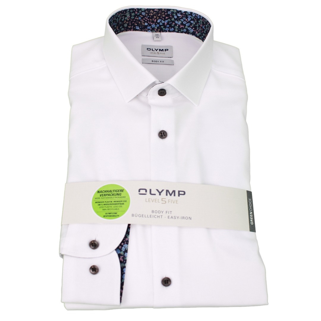 Olymp Level Five Herren Businesshemd extra langer Arm blau 200349 00 weiß