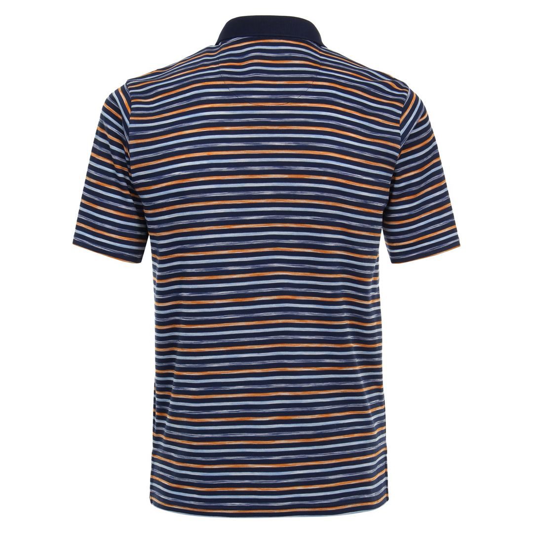 Redmond Herren Poloshirt Regular Fit blau braun gestreift 241870900 205 terra