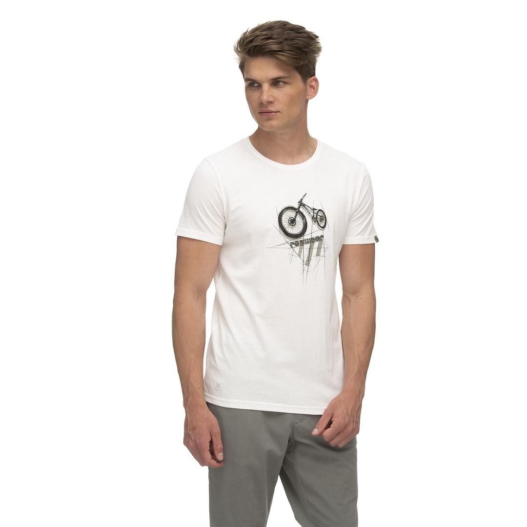 Ragwear Herren T-Shirt Borny weiß Fahrrad Print 2312 15010 7000 white