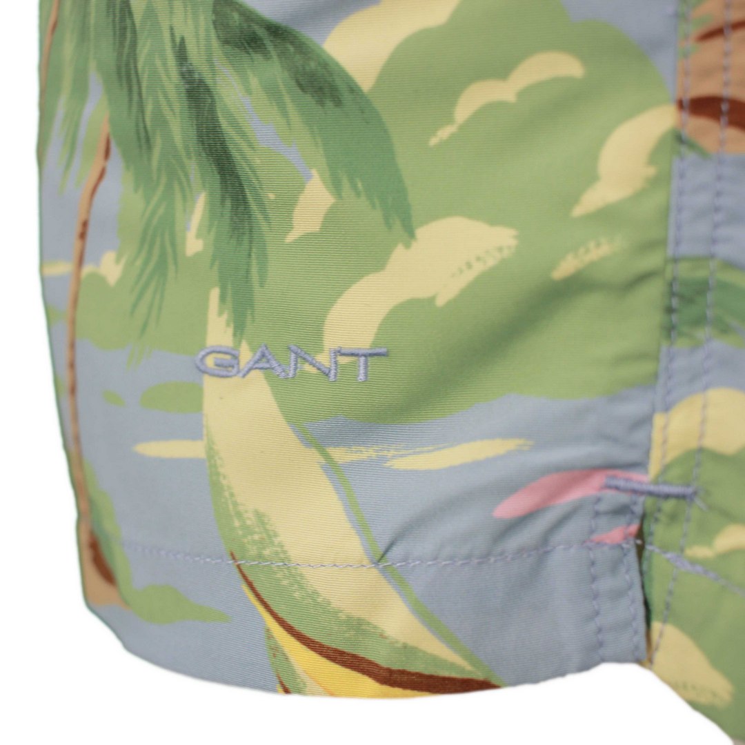 Gant Herren Swim Shorts Badehose mehrfarbig Hawaii Print 922416008 474 dove blue