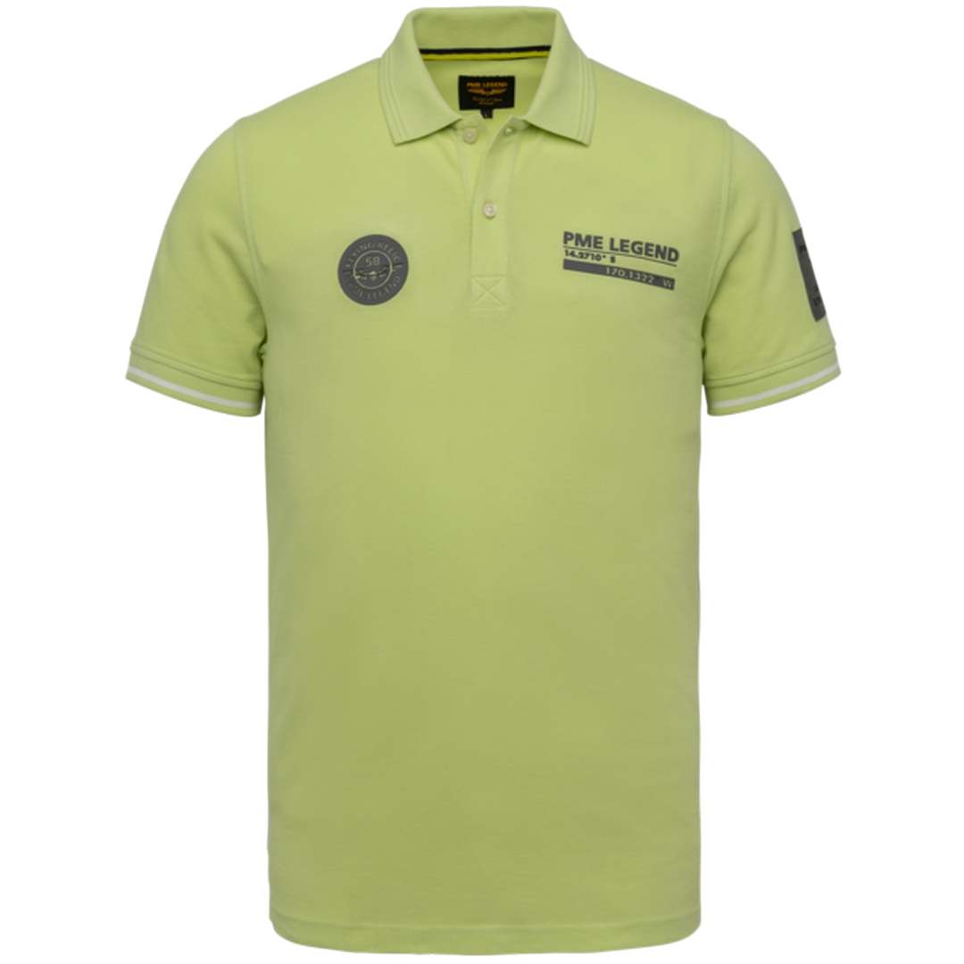 PME Legend Polo Shirt Two Tone Pique Shadow Lime PPSS214873 6315
