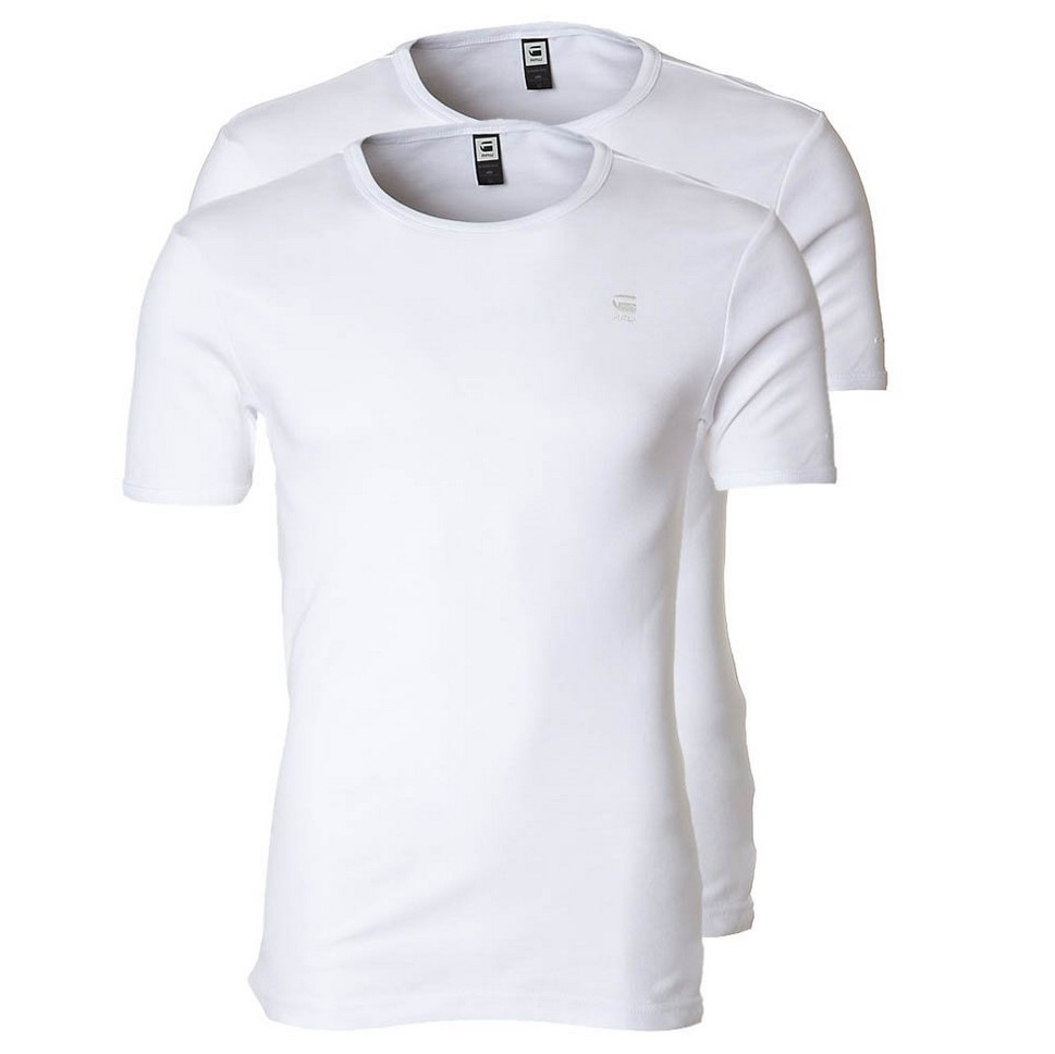 G-Star Raw Round Neck Doppelpack Basic T-Shirt weiß D07205 124 110