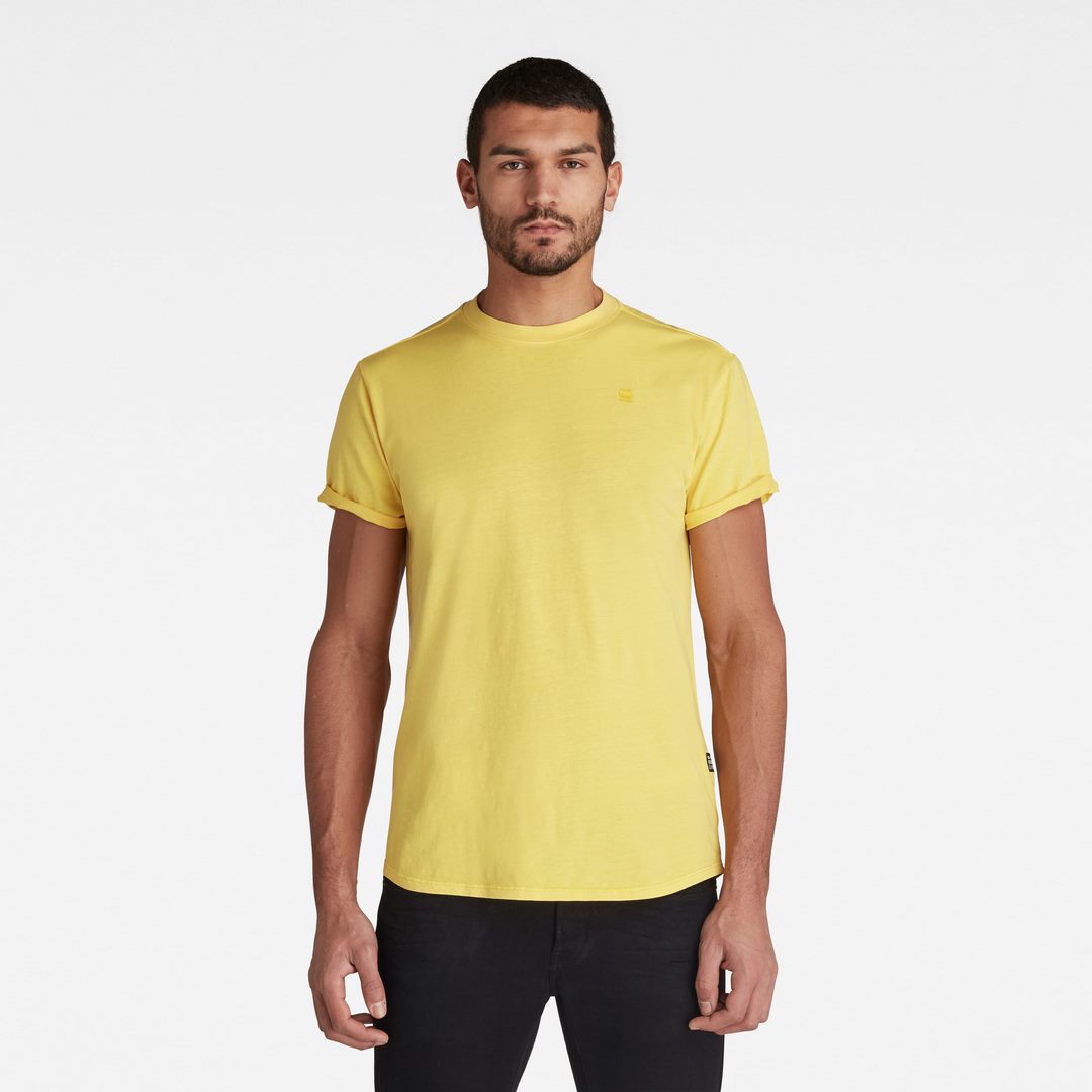 G-Star Raw Herren T-Shirt Lash Round Neck gelb unifarben D16396 2653 C403