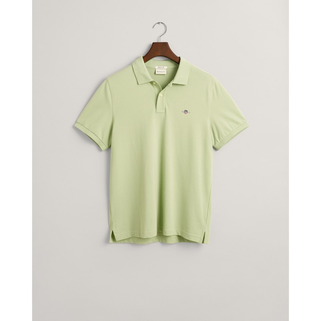 Gant Herren Shield Piqué Poloshirt Regular Fit grün 2210 345 milky matcha