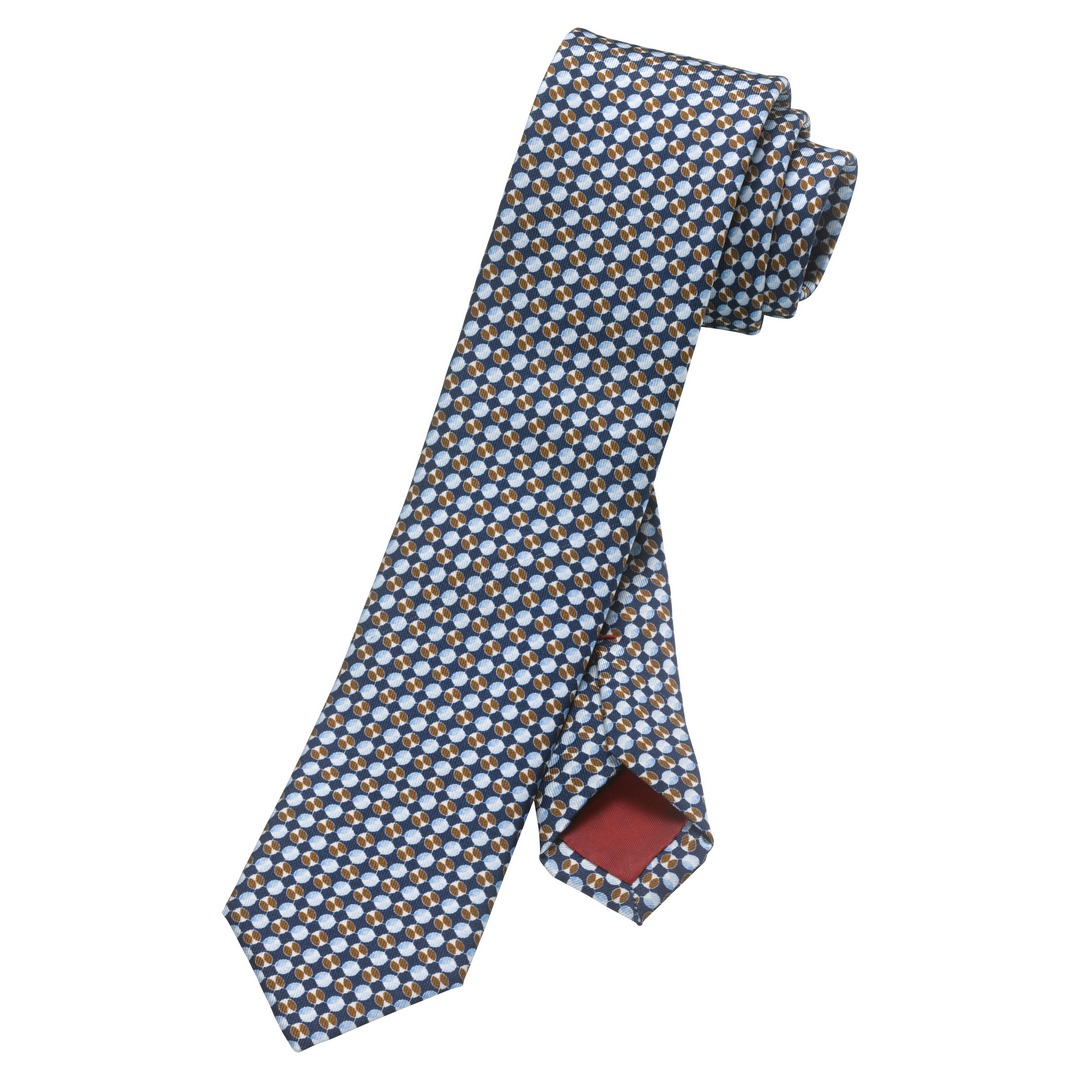 Olymp Herren Slim Krawatte mehrfarbig gemustert 175371 28 braun