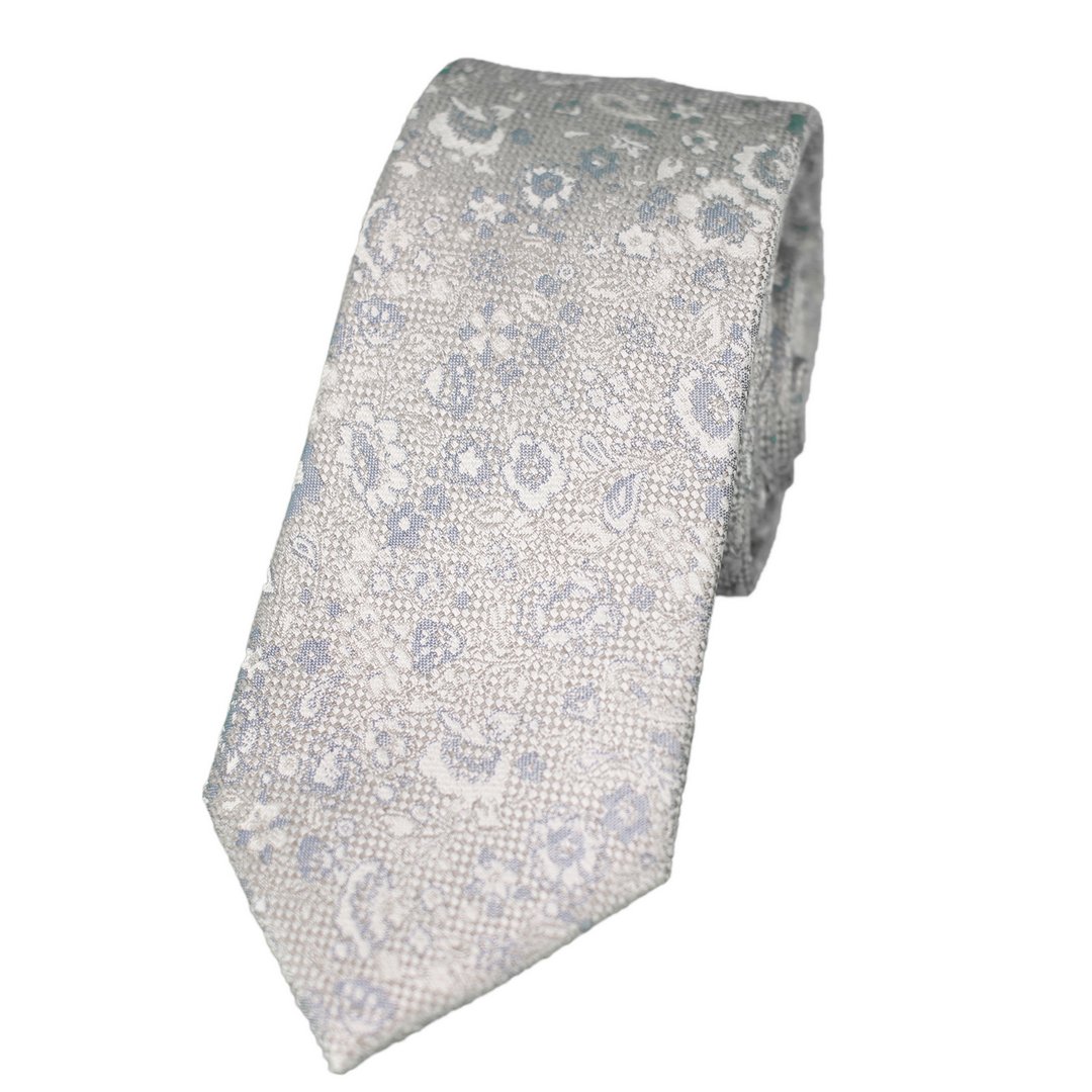 Ploenes Real Guys Herren Krawatte grau blau florales Muster 5710K003XM 003